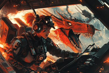 Animated FusionGirl dragon pilot concept art